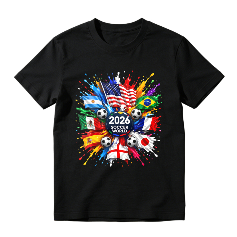 2026 Soccer World Cup Flags And Balls Design Classic T-shirt