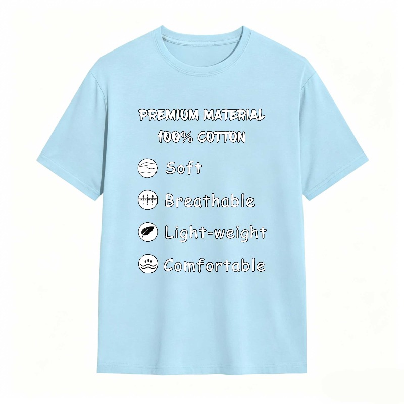 Premium Material 100 Cotton Soft Breathable Light Weight Comfortable Unisex Classic T-shirt