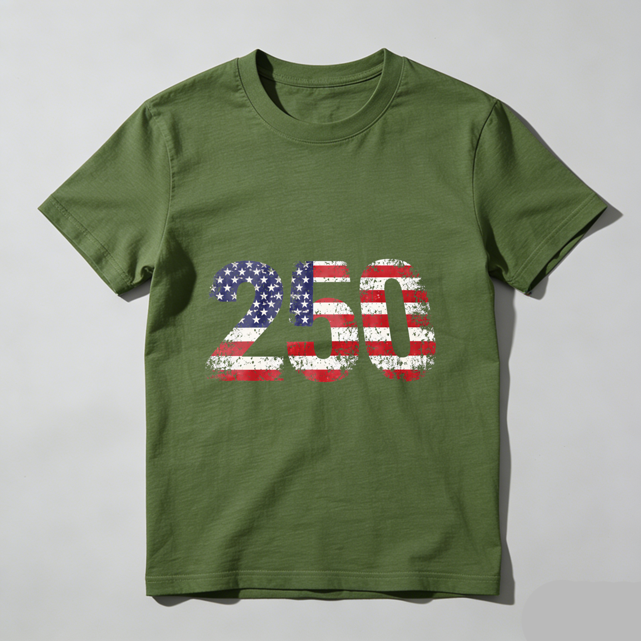250 Usa Flag Independence Day Patriotic T-Shirt Black American Celebration Apparel