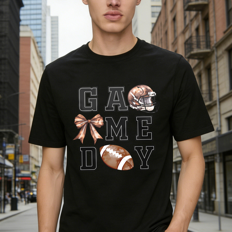 Game Day Football Helmet Bow And Ball Unisex Classic T-shirt