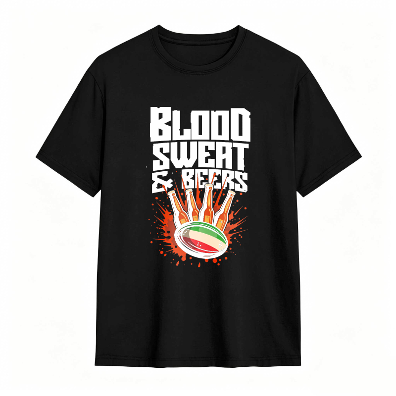 Blood Sweat And Beers Rugby Ball Design Unisex Classic T-shirt