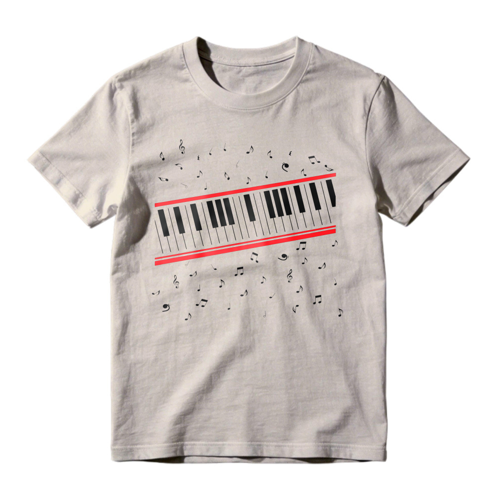 Piano Keyboard With Music Notes T-shirt