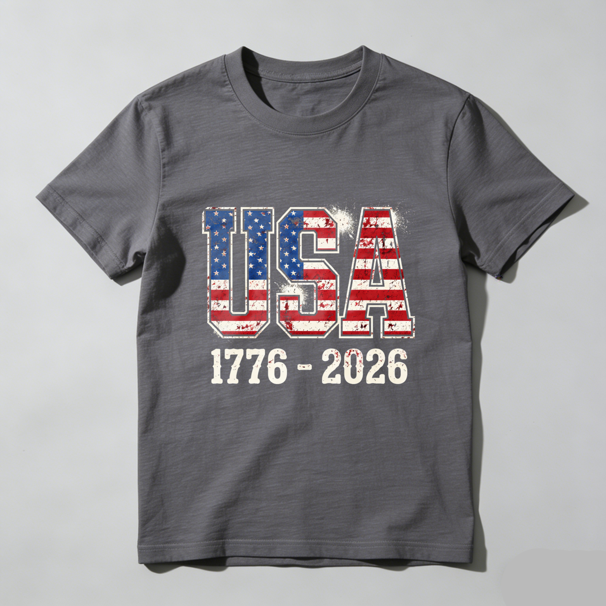 Usa 1776 2026 Independence Day Patriotic T-Shirt American Flag Design Black Men Women Shirt