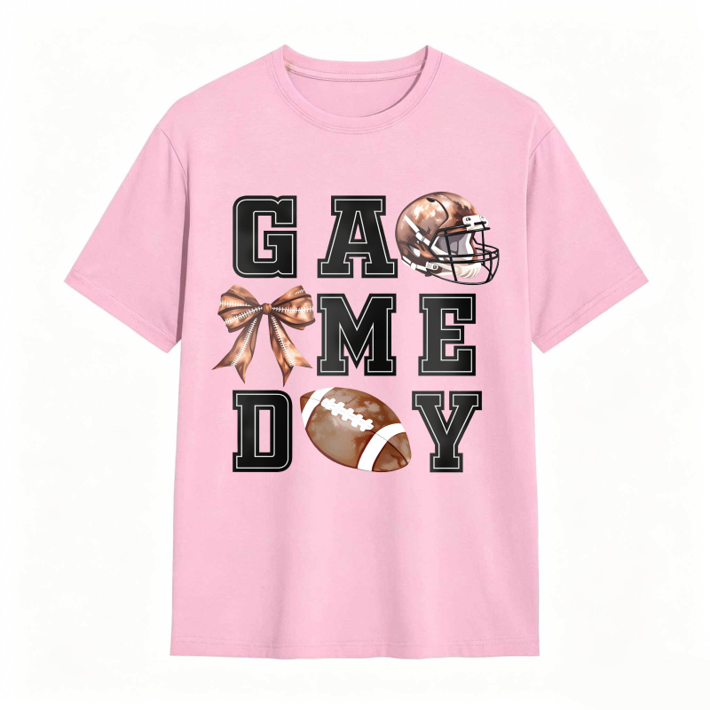 Game Day Football Helmet Bow And Ball Unisex Classic T-shirt