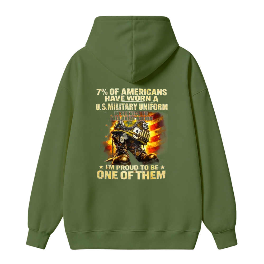 Proud American Military Veteran Service Graphic Hoodie