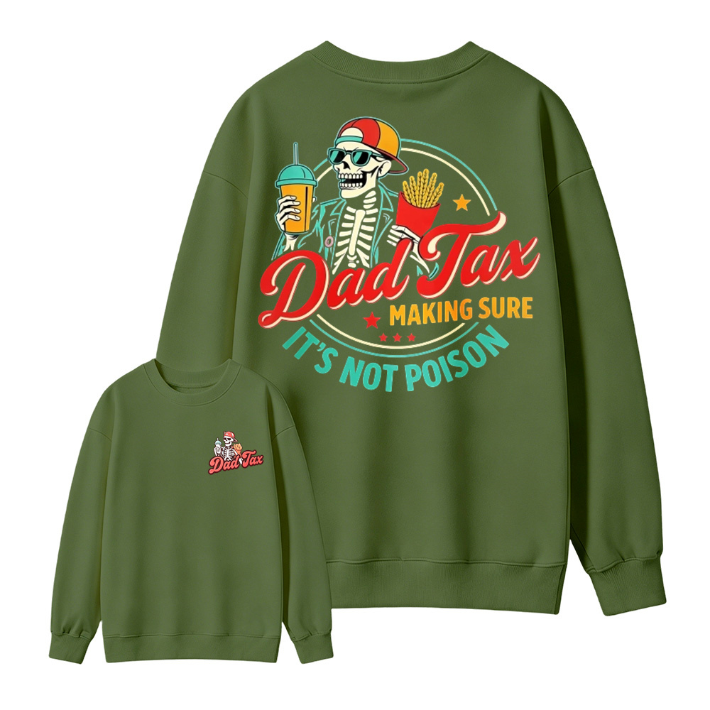 Vintage Skeleton Dad Tax Graphic Men's Sweatshirt