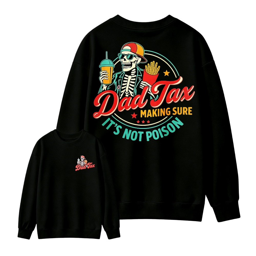 Vintage Skeleton Dad Tax Graphic Men's Sweatshirt