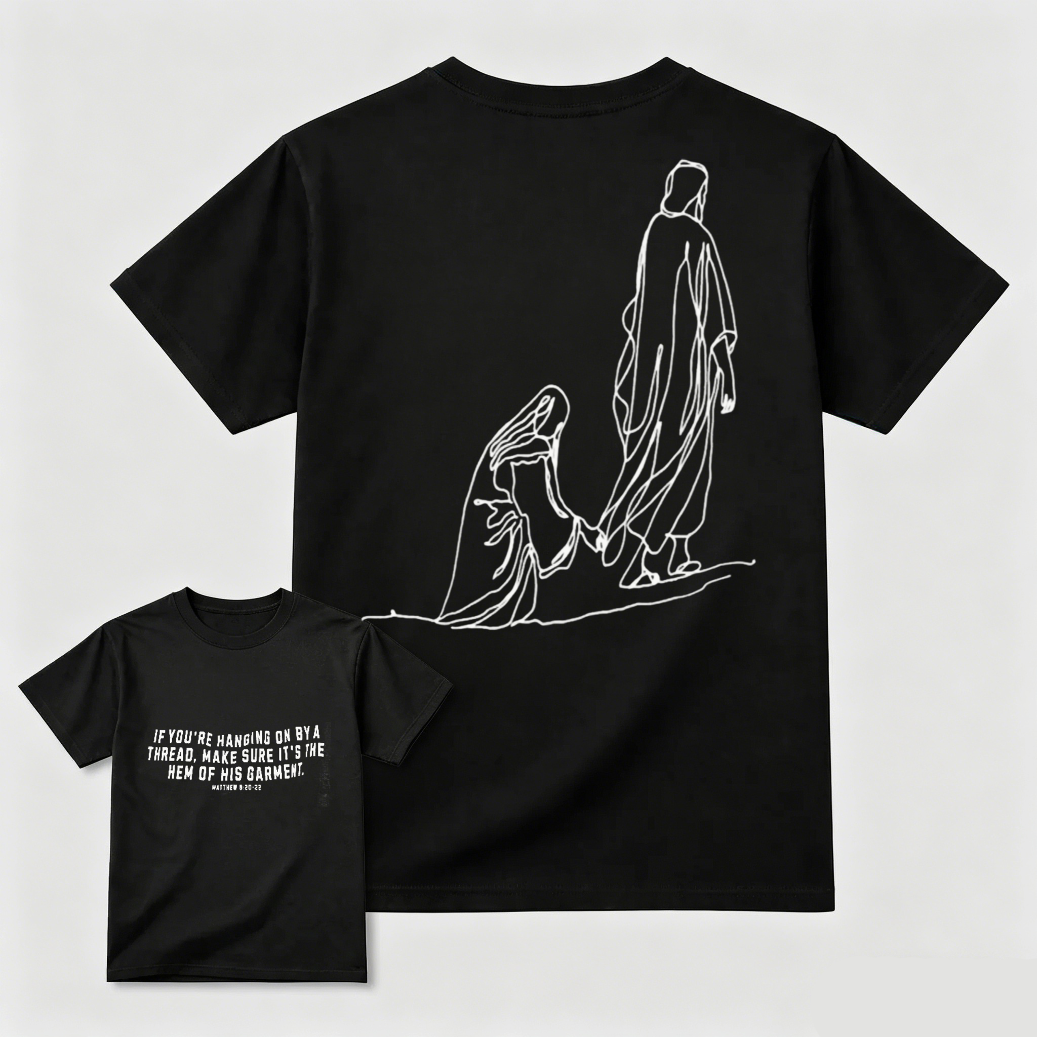 Jesus Healing Christian Graphic Tee | Matthew 9:20-22 Inspirational Shirt