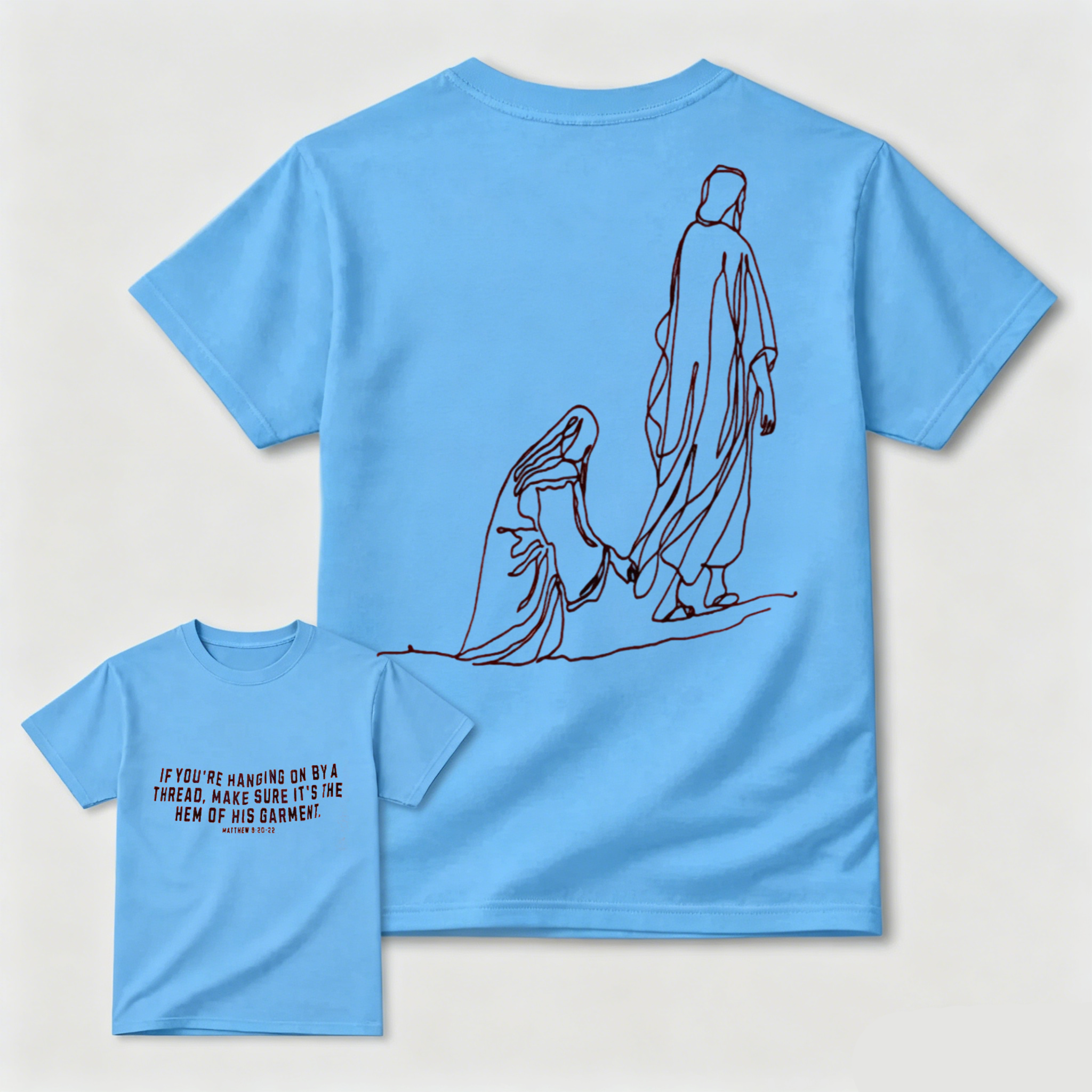 Jesus Healing Christian Graphic Tee | Matthew 9:20-22 Inspirational Shirt