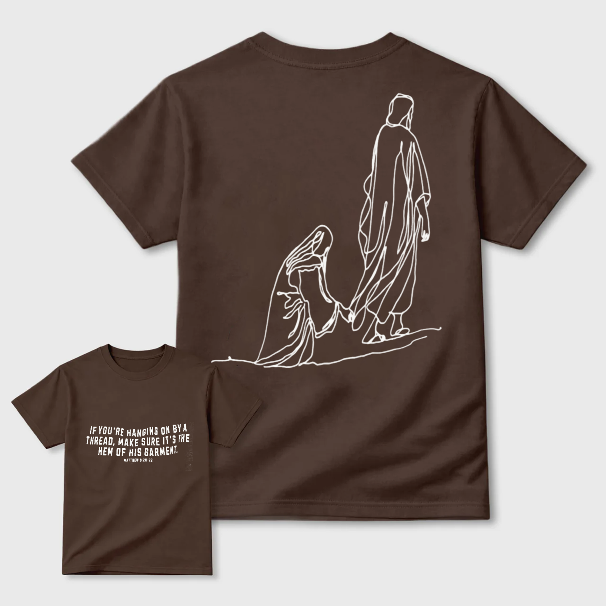 Jesus Healing Christian Graphic Tee | Matthew 9:20-22 Inspirational Shirt