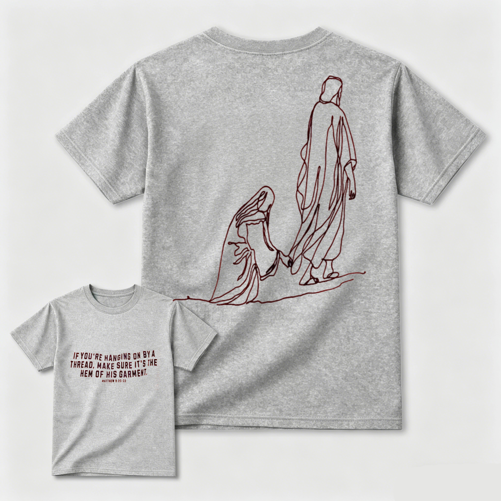 Jesus Healing Christian Graphic Tee | Matthew 9:20-22 Inspirational Shirt