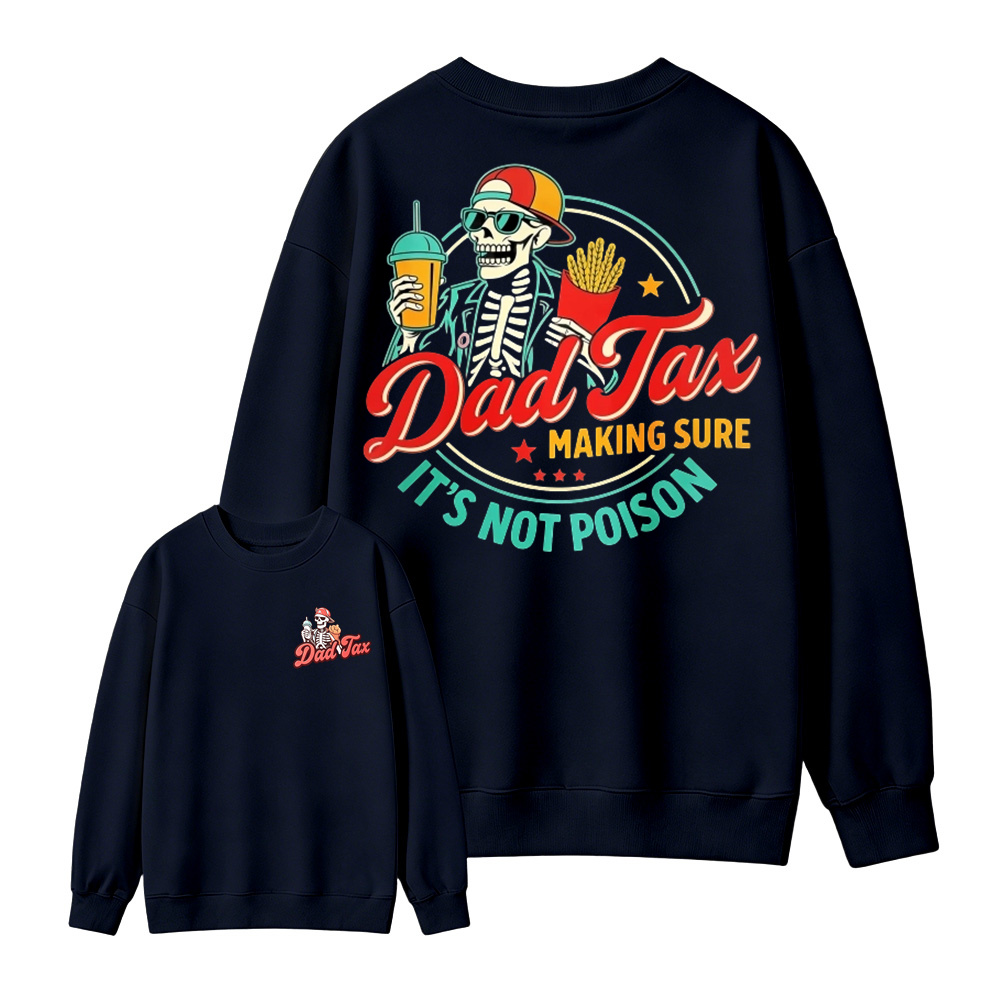 Vintage Skeleton Dad Tax Graphic Men's Sweatshirt