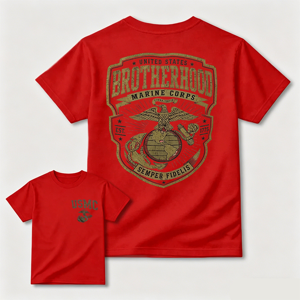 Est.1775 Eagle Globe Anchor Retro Distressed Patriotic Cotton Tee For Veterans