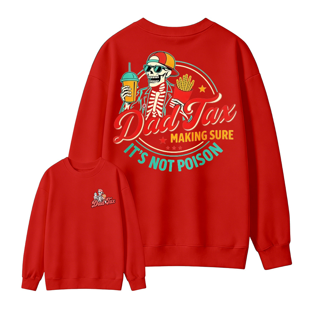 Vintage Skeleton Dad Tax Graphic Men's Sweatshirt