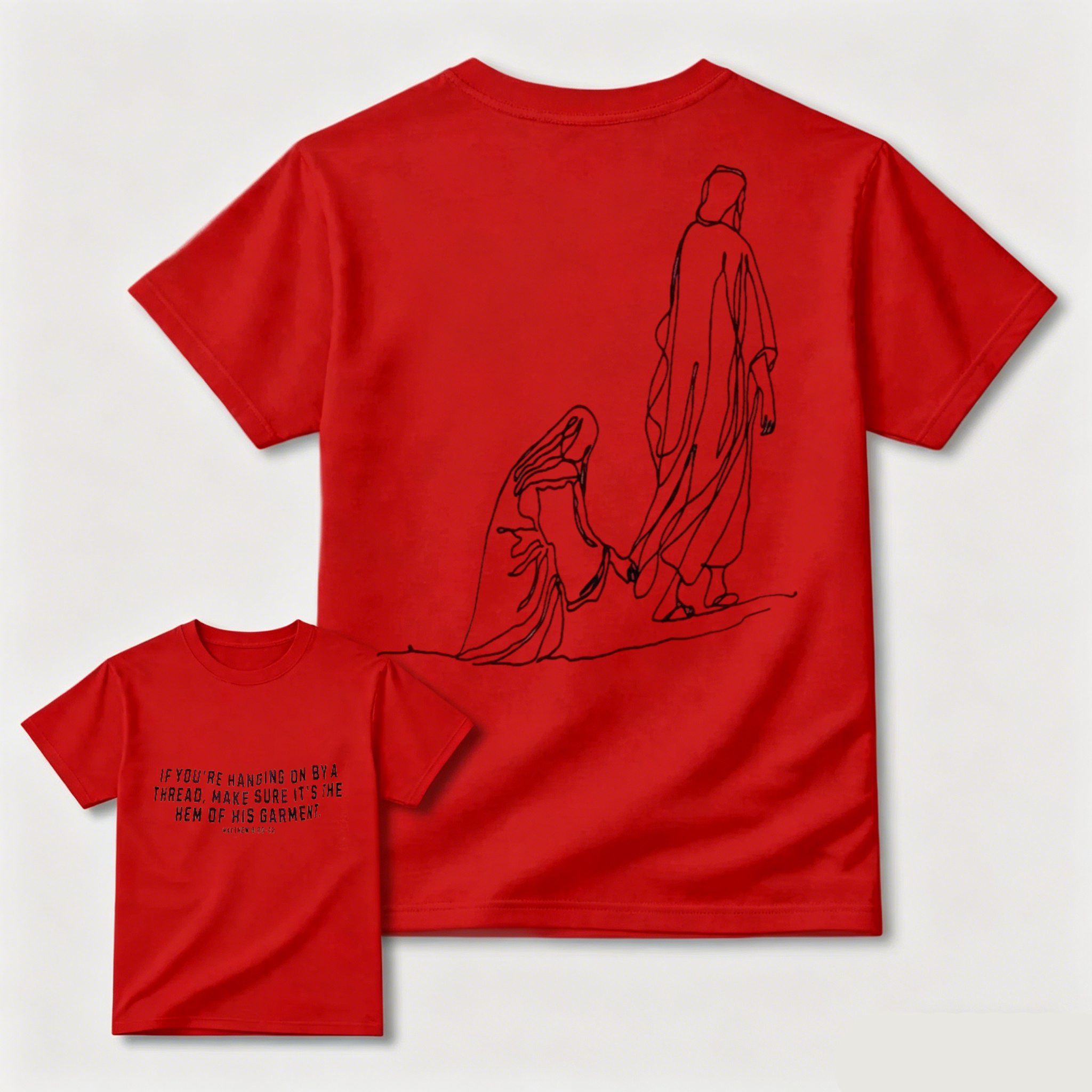 Jesus Healing Christian Graphic Tee | Matthew 9:20-22 Inspirational Shirt