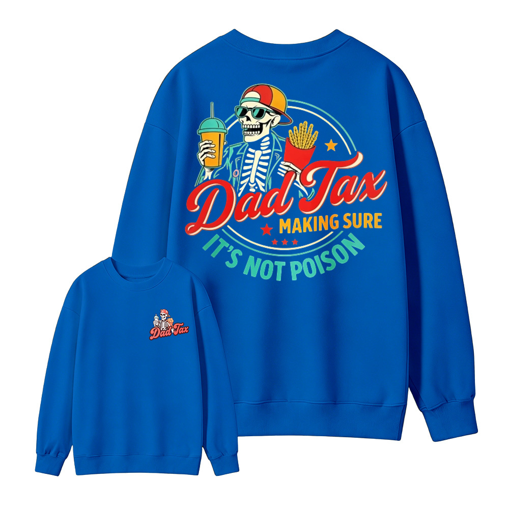 Vintage Skeleton Dad Tax Graphic Men's Sweatshirt