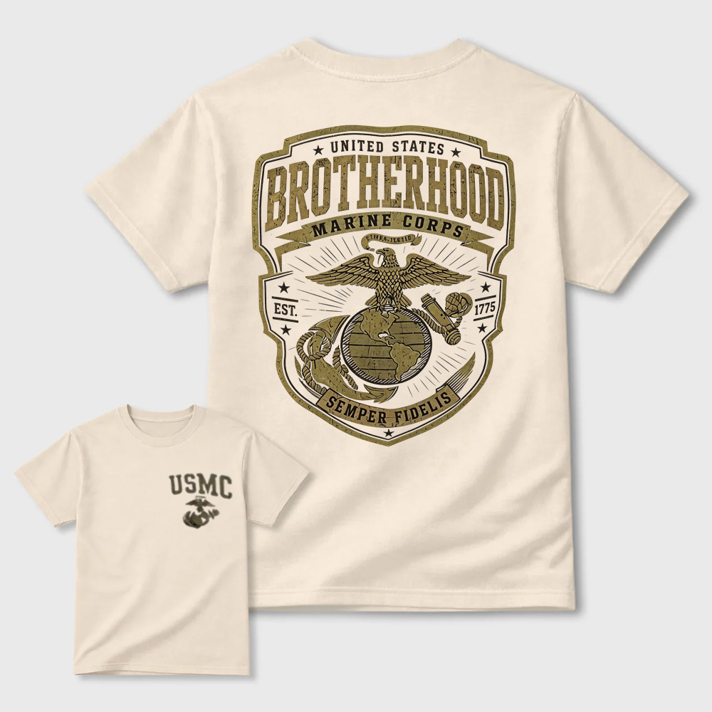 Est.1775 Eagle Globe Anchor Retro Distressed Patriotic Cotton Tee For Veterans
