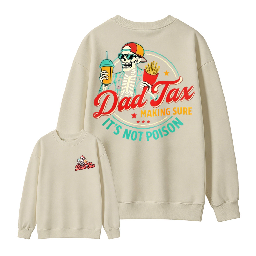 Vintage Skeleton Dad Tax Graphic Men's Sweatshirt