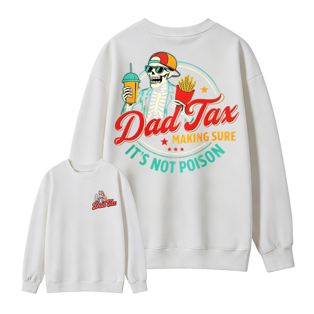 Vintage Skeleton Dad Tax Graphic Men's Sweatshirt