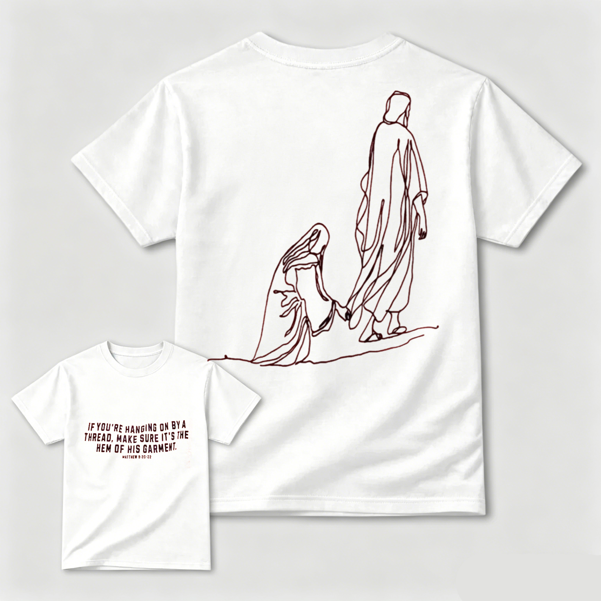 Jesus Healing Christian Graphic Tee | Matthew 9:20-22 Inspirational Shirt