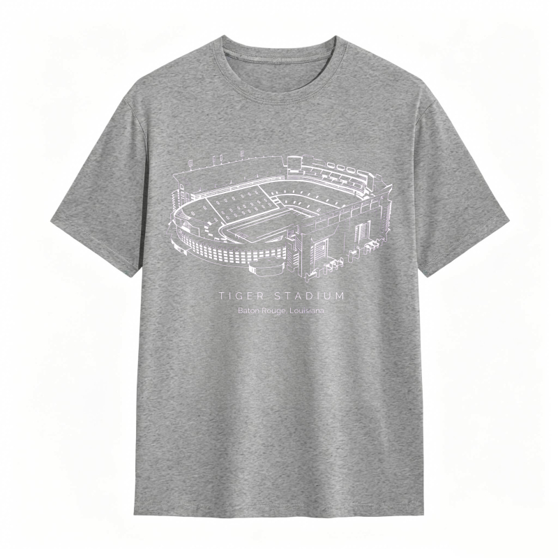 Tiger Stadium Detroit Michigan Architecture Line Drawing T-shirt