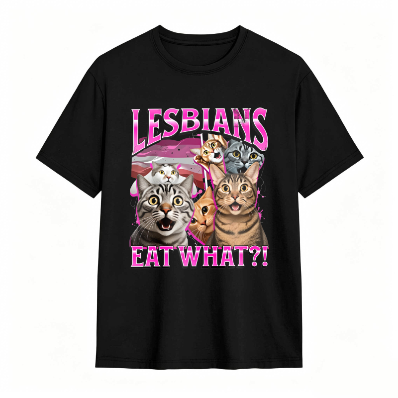 Cats And Rainbow Text Lesbians Eat What Unisex Classic T-shirt