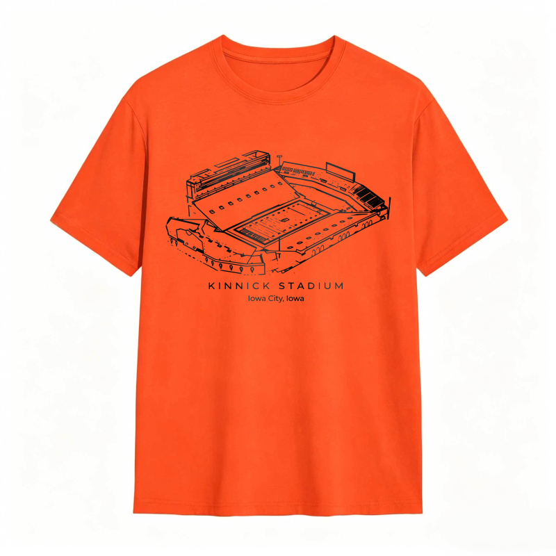 Kinnick Stadium Iowa City Iowa Architectural Blueprint Design T-shirt