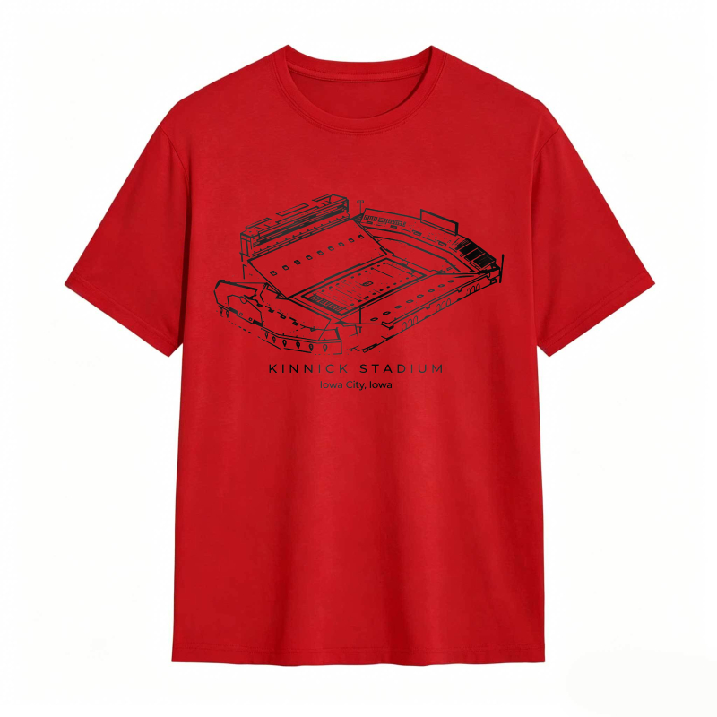 Kinnick Stadium Iowa City Iowa Architectural Blueprint Design T-shirt