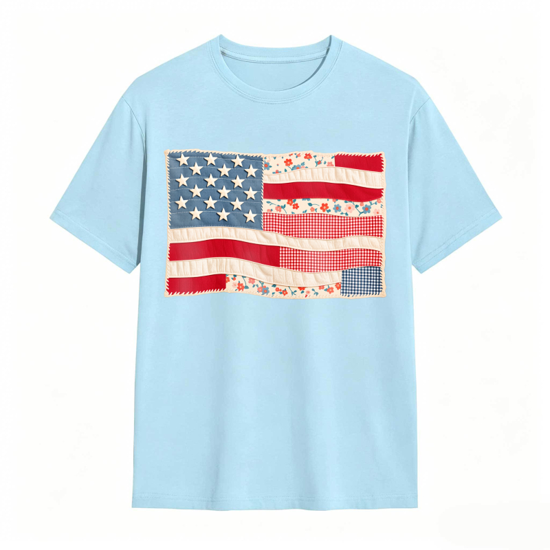 American Flag Patchwork Design Unisex Classic T-shirt
