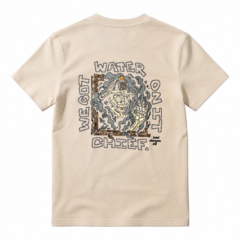 We Got Water Chief Firefighter Skull Graphic T-Shirt
