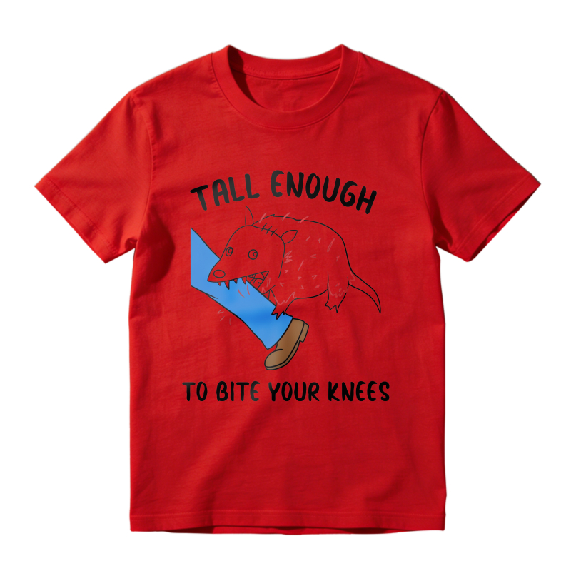 Tall Enough To Bite Your Knees Funny Opossum Graphic T-shirt