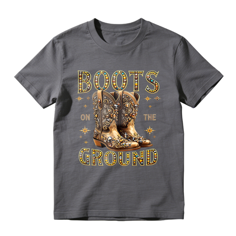 Boots On The Ground Western Cowboy Boots Design Classic T-shirt