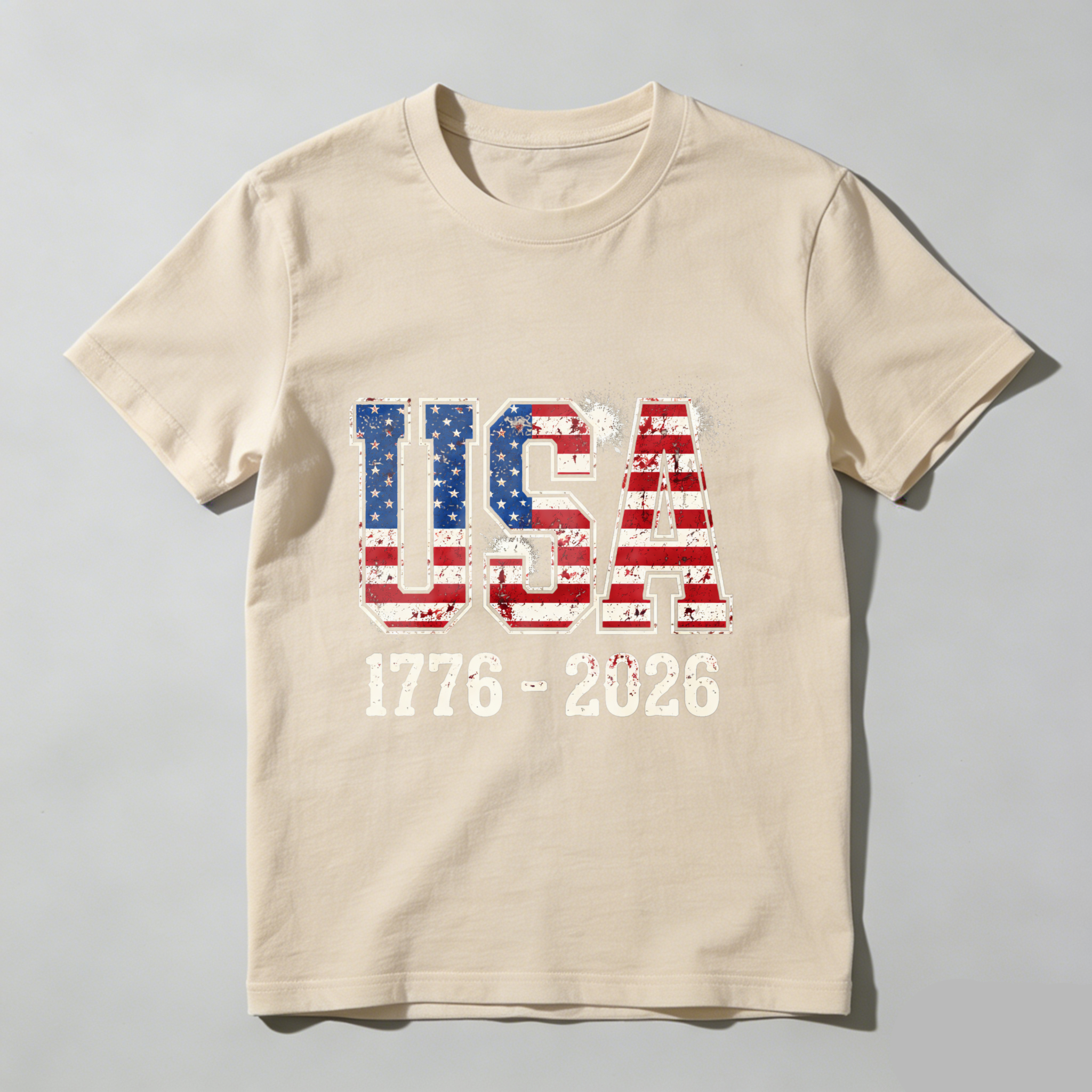 Usa 1776 2026 Independence Day Patriotic T-Shirt American Flag Design Black Men Women Shirt