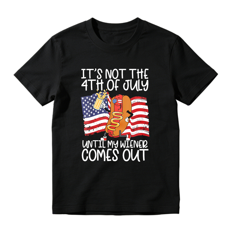 Fourth Of July Hot Dog And American Flag Design Unisex Classic T-shirt