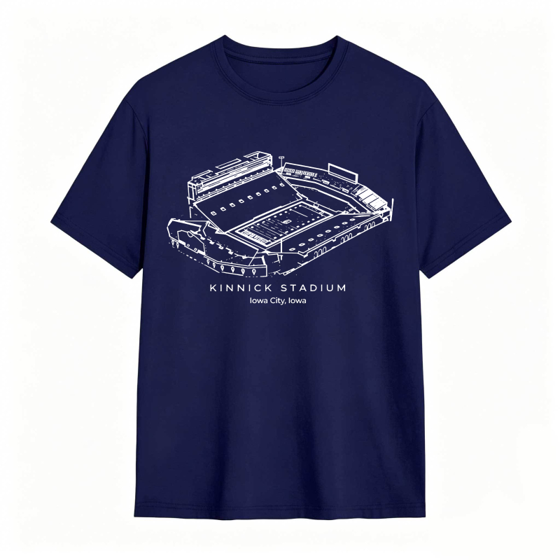 Kinnick Stadium Iowa City Iowa Architectural Blueprint Design T-shirt