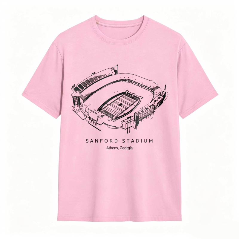 Sanford Stadium Athens Georgia Architectural Sketch T-shirt