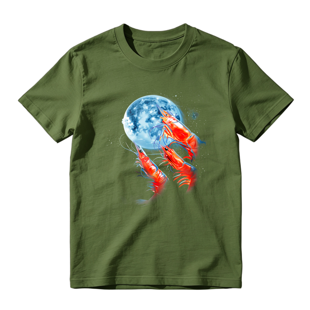Red Lobsters And Blue Moon Space Art Unisex Classic T-shirt
