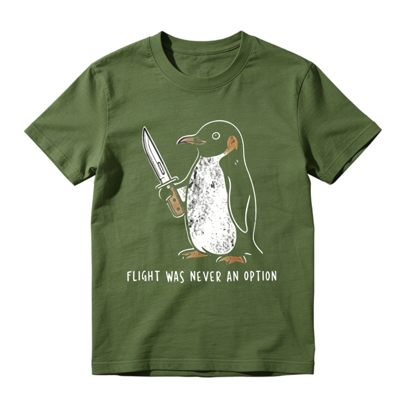 Penguin Holding Knife Flight Was Never An Option  Classic T-shirt