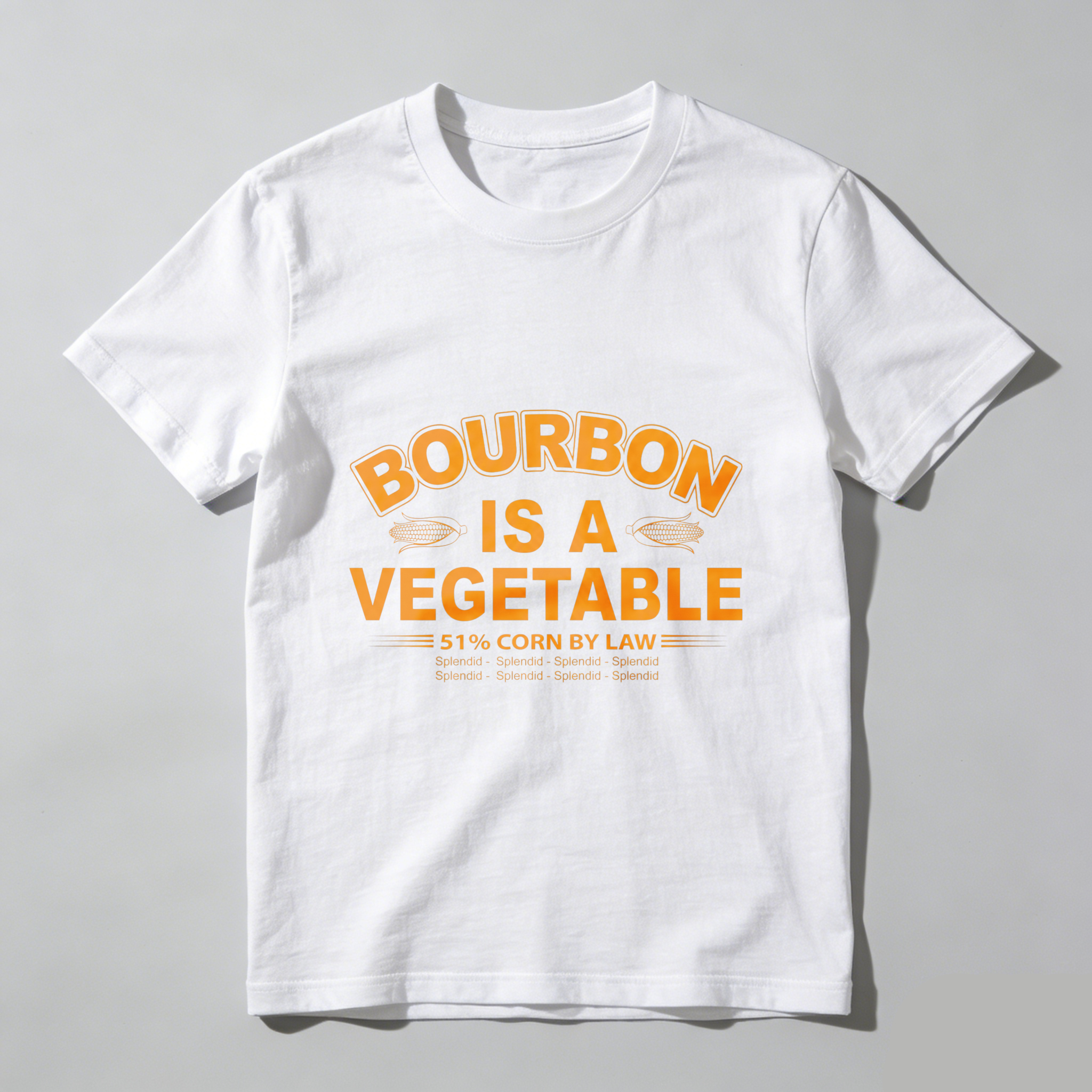 TEECURENT Bourbon Is A Vegetable 51 Percent Corn By Law Pure Cotton Short Sleeve T Shirt