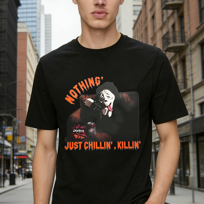 Nothing Just Chillin Killin Ghost Face Mask Horror Movie Parody Unisex Classic T-shirt