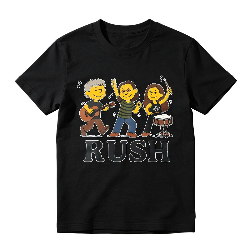 Rush Band Cartoon Characters Music Group Unisex Classic T-shirt
