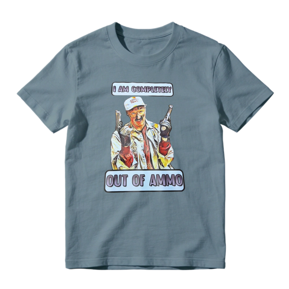 I Am Completely Out Of Ammo Funny Cartoon Character Graphic T-shirt