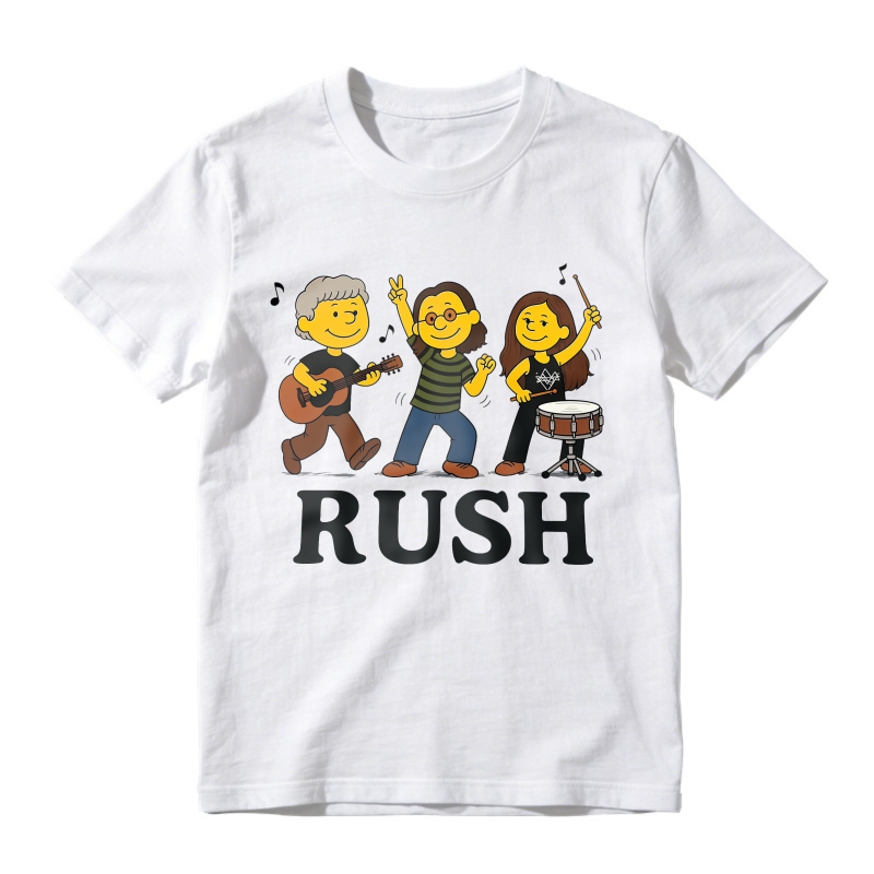 Rush Band Cartoon Characters Music Group Unisex Classic T-shirt