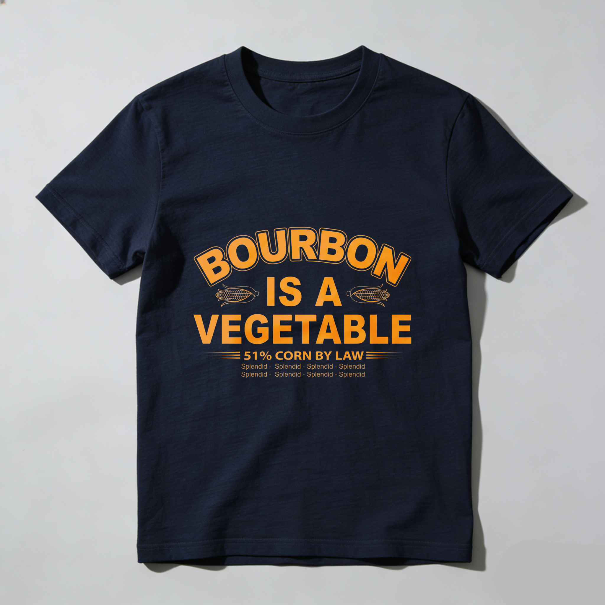 TEECURENT Bourbon Is A Vegetable 51 Percent Corn By Law Pure Cotton Short Sleeve T Shirt