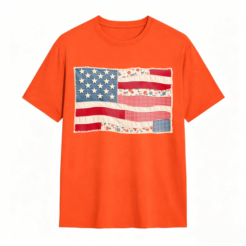 American Flag Patchwork Design Unisex Classic T-shirt