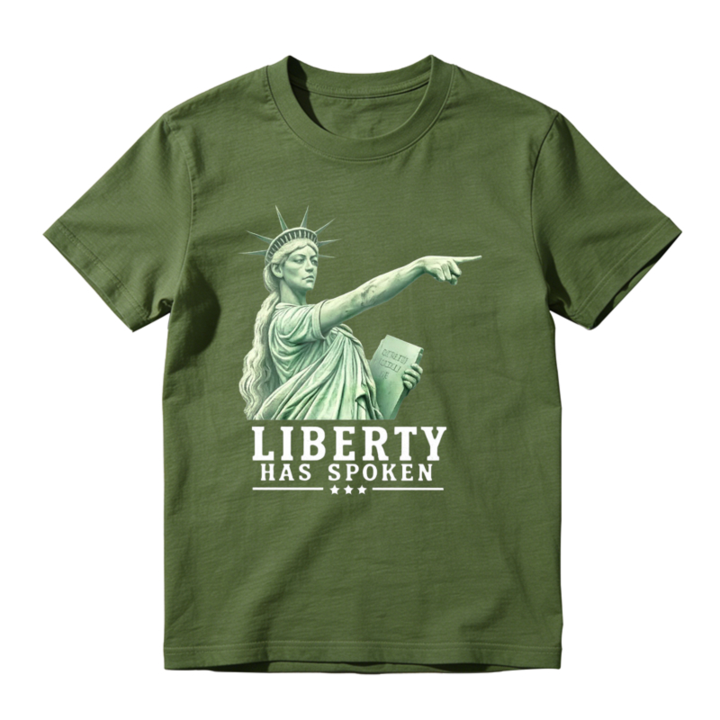 Liberty Has Spoken Statue Of Liberty Pointing Graphic Unisex Classic T-shirt