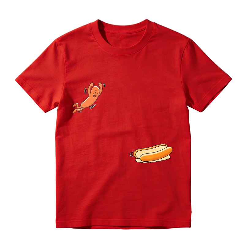 Sausage Jumping Into Hot Dog Bun  Classic T-shirt