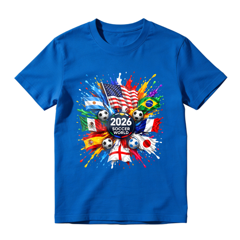 2026 Soccer World Cup Flags And Balls Design Classic T-shirt
