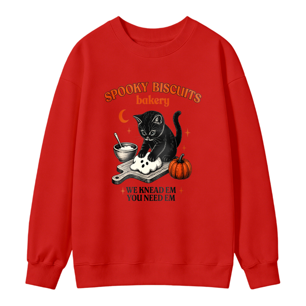 Spooky Biscuits Bakery Cat Design Unisex Crewneck Classic Sweatshirt