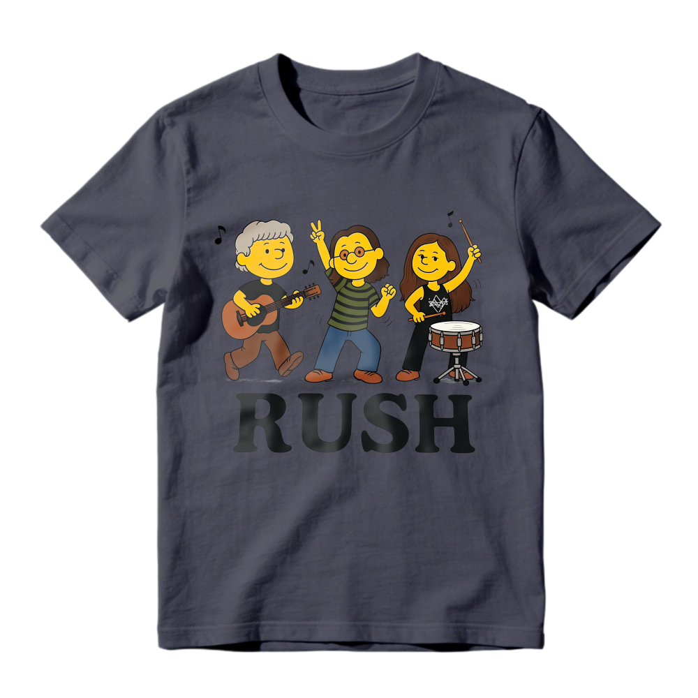 Rush Band Cartoon Characters Music Group Unisex Classic T-shirt